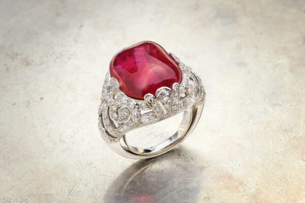 Burmese Ruby And Diamond Ring