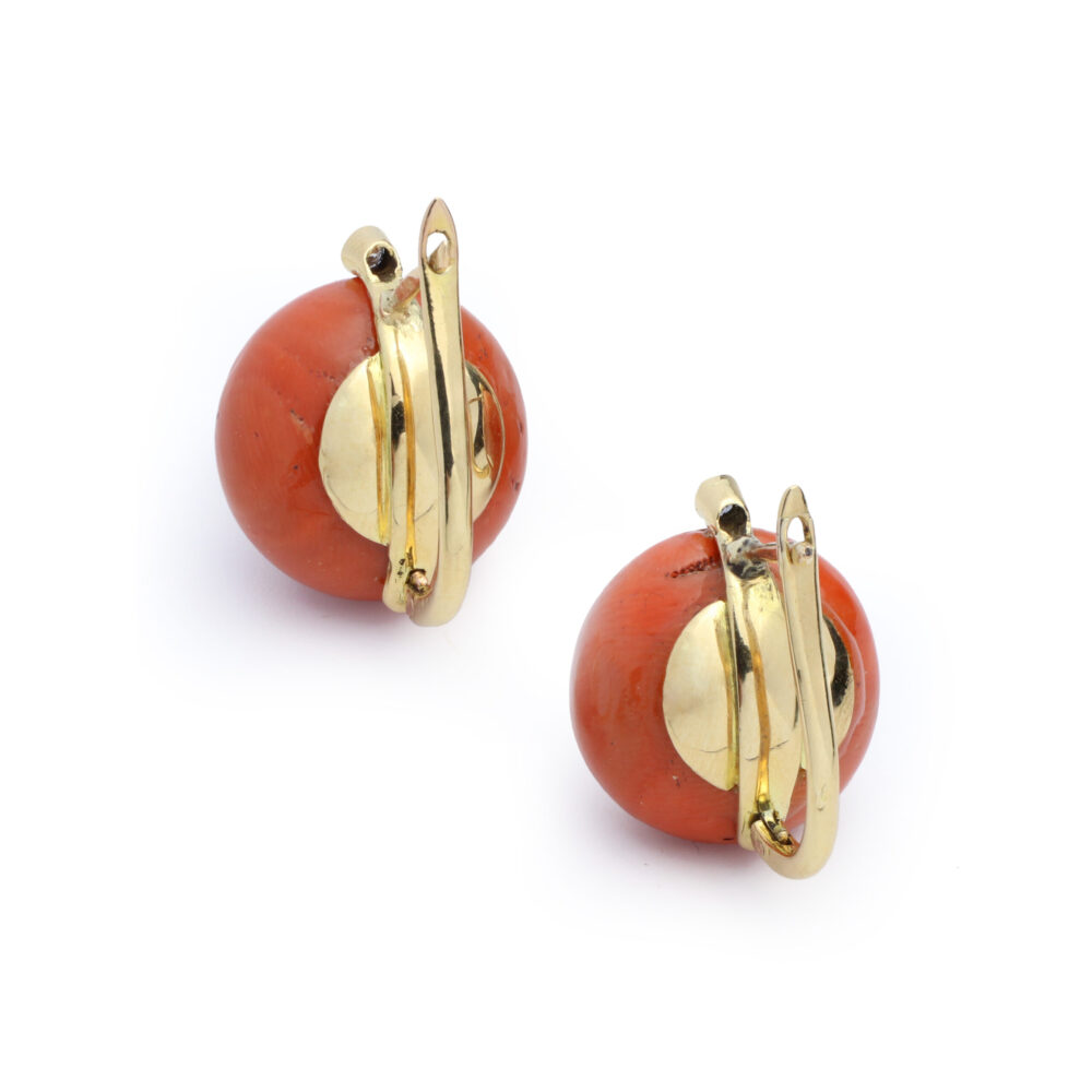 Antique Coral and Diamond Earrings