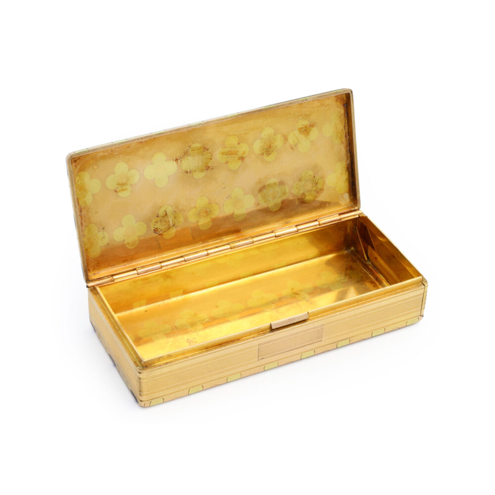 Ghiso Two-Tone Gold and Enamel Box