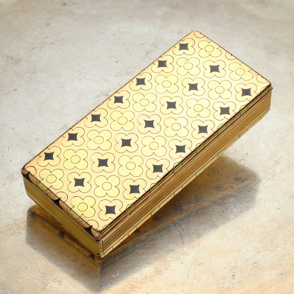 Ghiso Two-Tone Gold and Enamel Box
