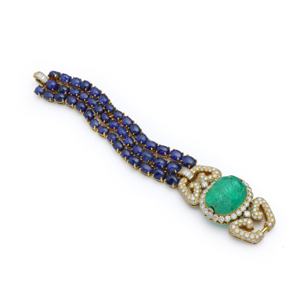 Van Cleef & Arpels Emerald, Sapphire and Diamond Bracelet