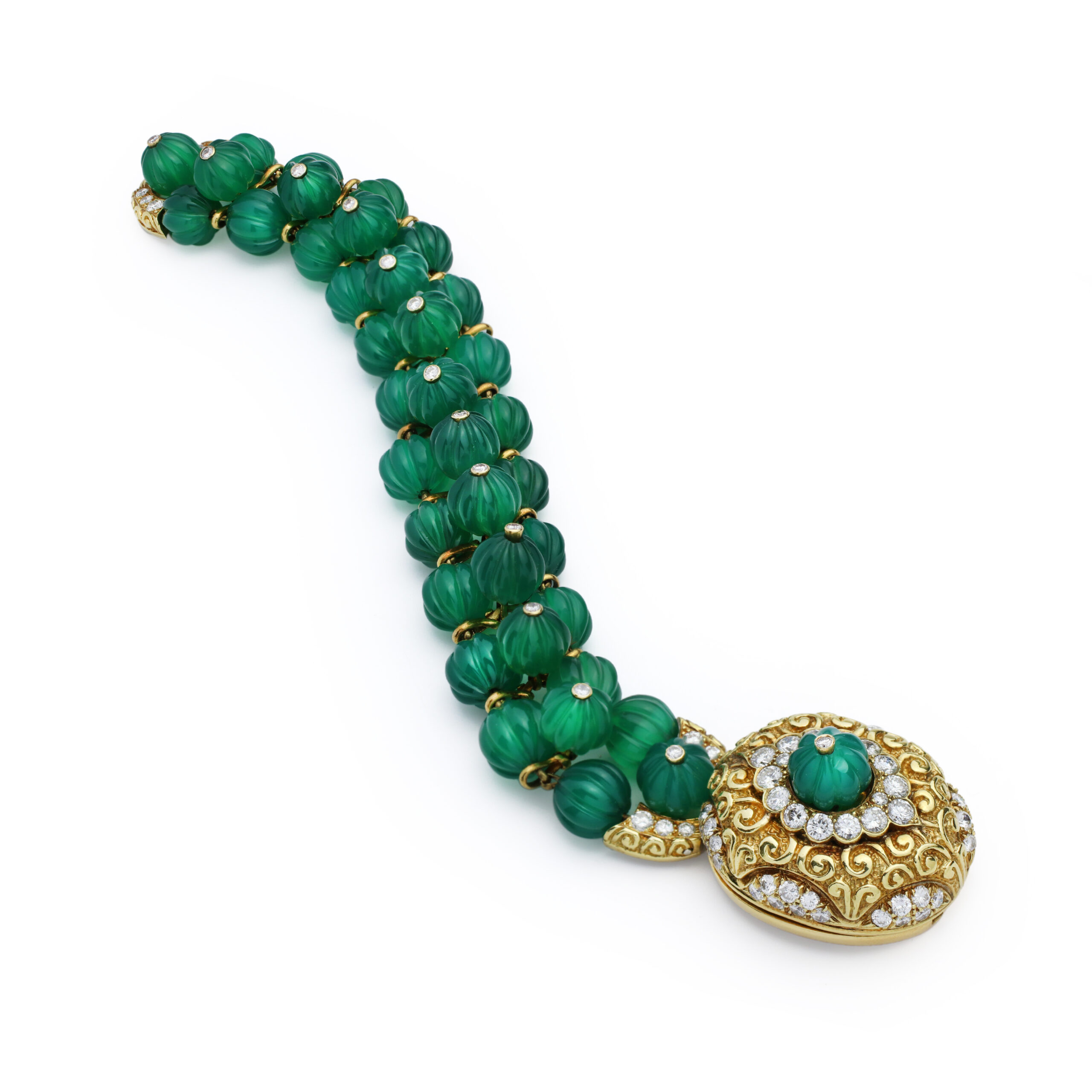 Van Cleef & Arpels Chrysoprase and Diamond Bracelet
