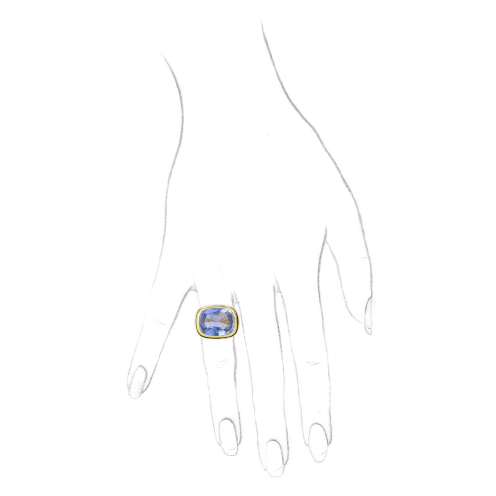 Bulgari Ceylon Sapphire and High Karat Gold Ring