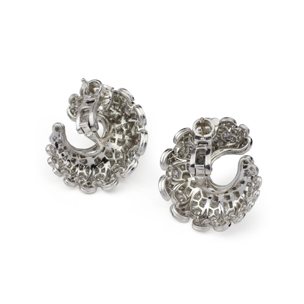 Cartier Diamond Set Creole Ear Clips