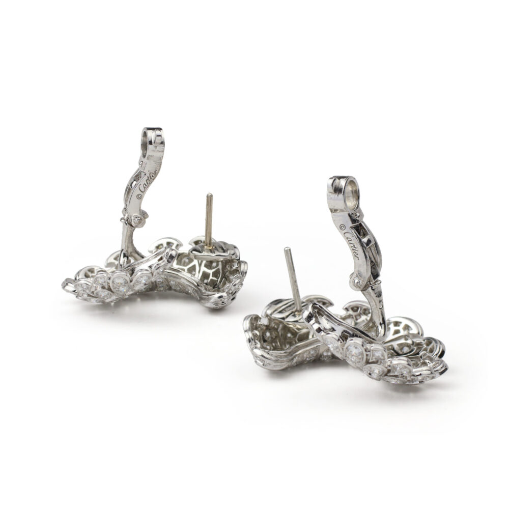 Cartier Diamond Set Creole Ear Clips
