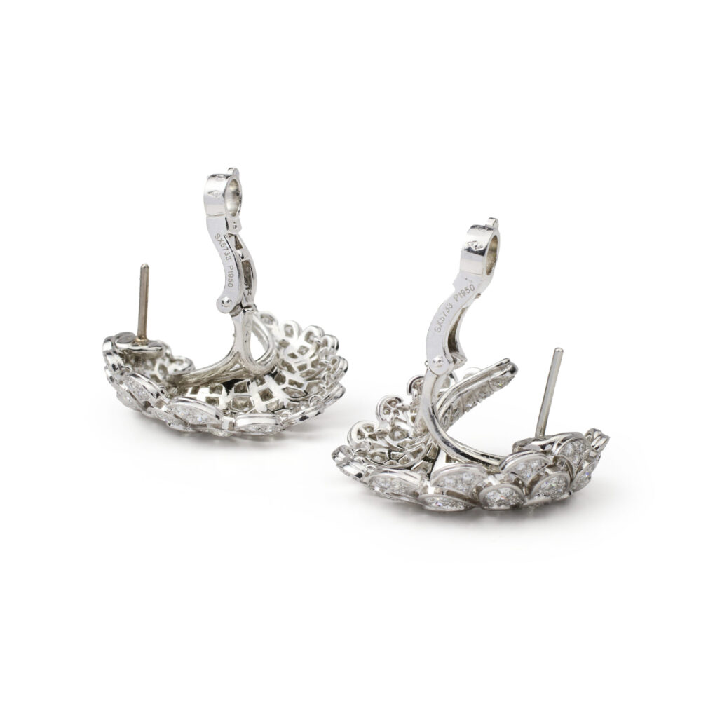 Cartier Diamond Set Creole Ear Clips