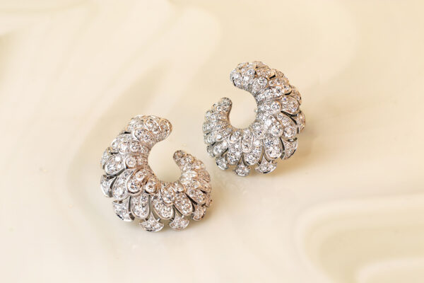 Cartier Diamond Set Creole Ear Clips