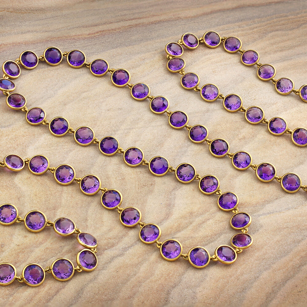 Van Cleef & Arpels Amethyst and Gold Long Necklace