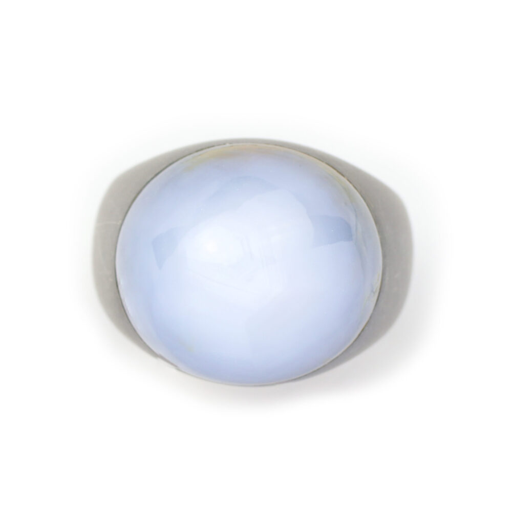 Hemmerle Star Sapphire, White Gold and Stainless Steel Ring