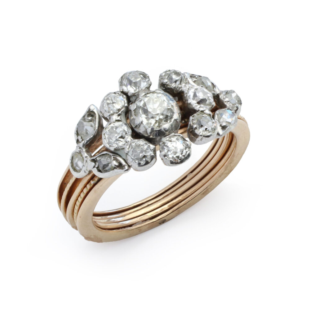 Antique Diamond Set Gimmel Ring
