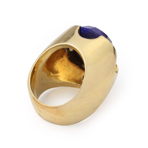 Modernist Lapis Lazuli and Gold Ring