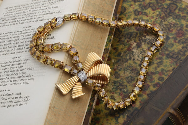 Paul Flato Sphene, Diamond And Gold Necklace