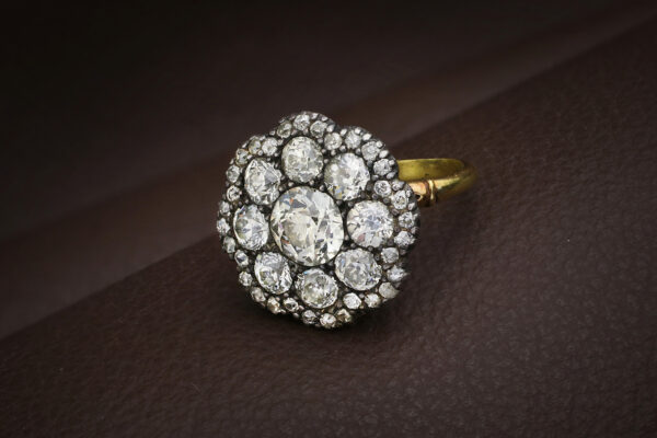Antique Diamond Set Cluster Floral Ring