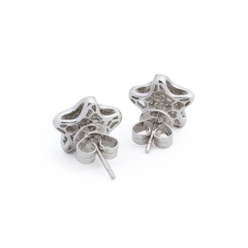 Diamond and White Gold Star Ear Studs