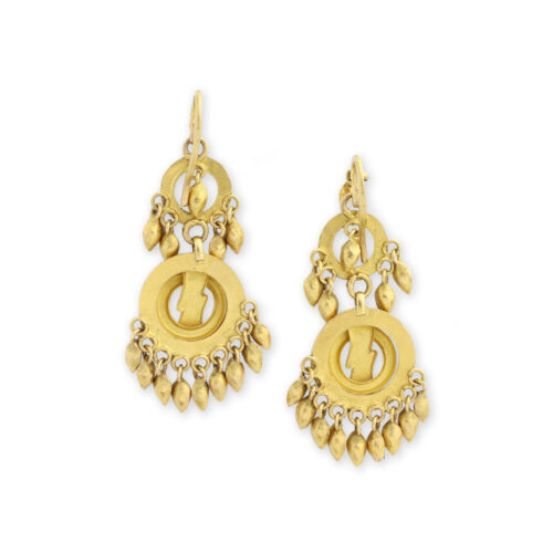 Antique Gold Fringe Ear Pendants