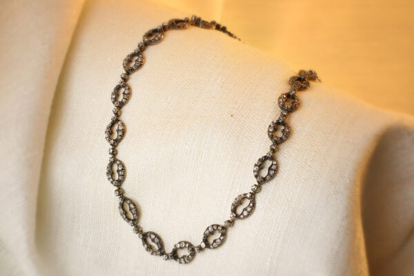 Antique Old Cut Diamond Set Necklace