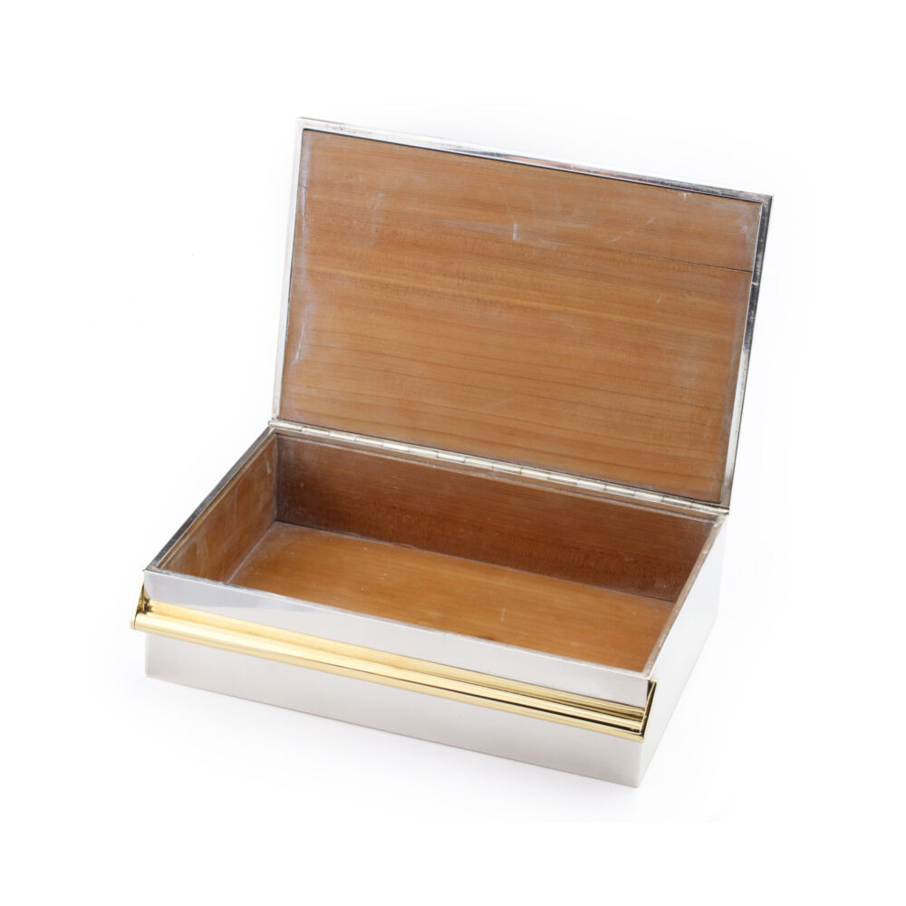 Cartier Silver and Gold Rectangular Shaped Box