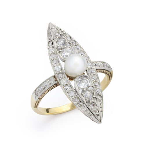 Antique Pearl and Diamond Ring