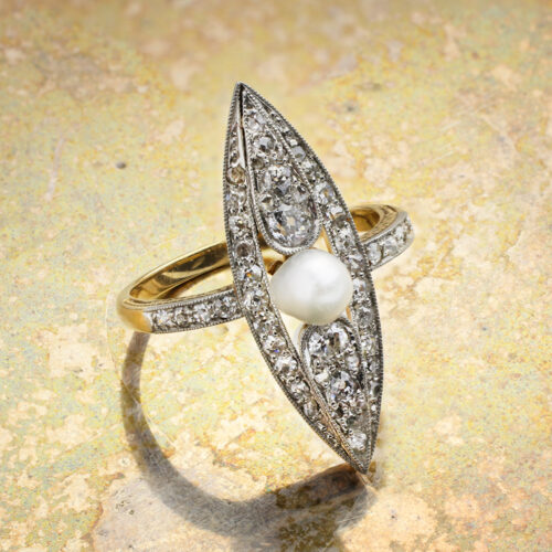Antique Pearl and Diamond Ring