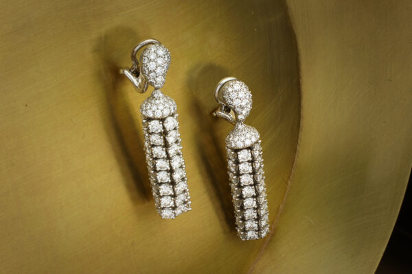 Tiffany & Co. Diamond Set Tassel Ear Pendants, Circa 1990