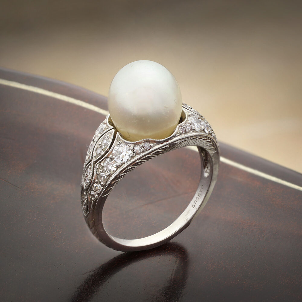Marcus & Co Natural Pearl and Diamond Ring