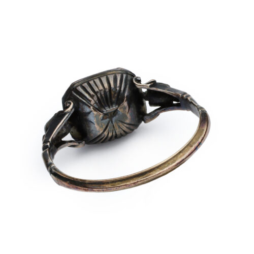 Antique Memento Mori Stuart Rock Crystal, Enamel and Gold Ring