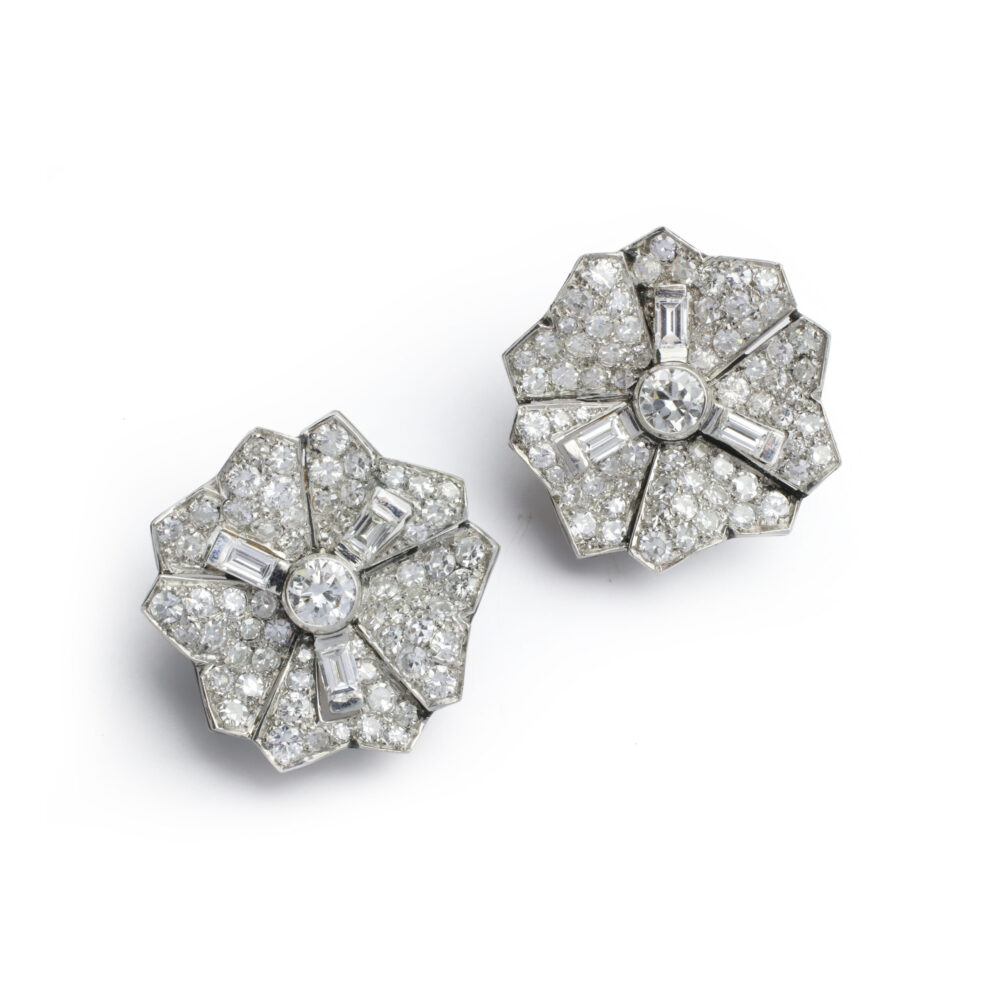 Bulgari Diamond Set Floral Ear Clips