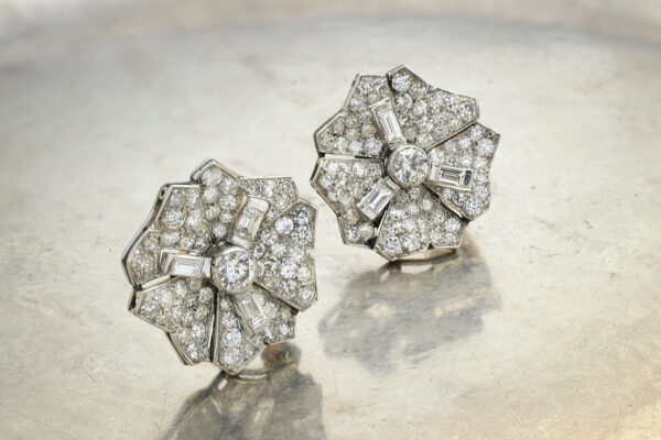 Bulgari Diamond Set Floral Ear Clips