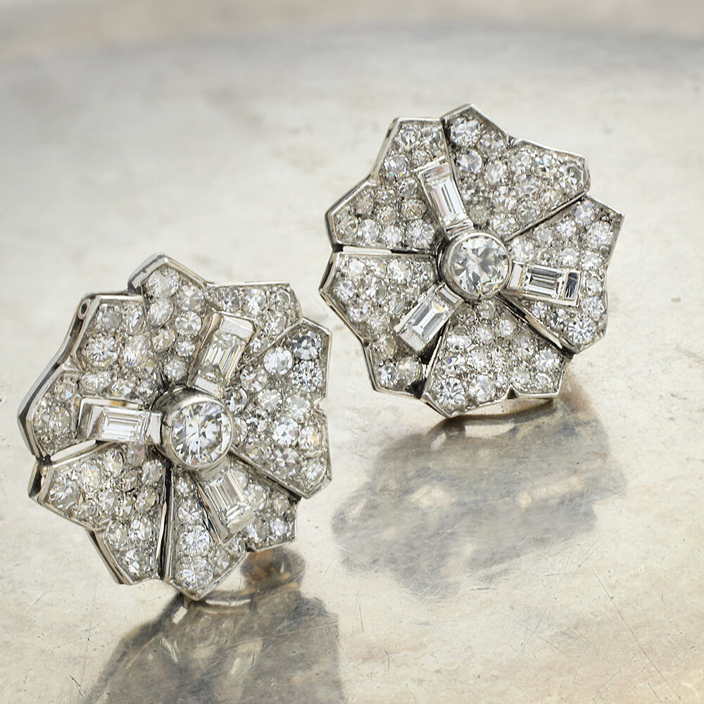 Bulgari Diamond Set Floral Ear Clips