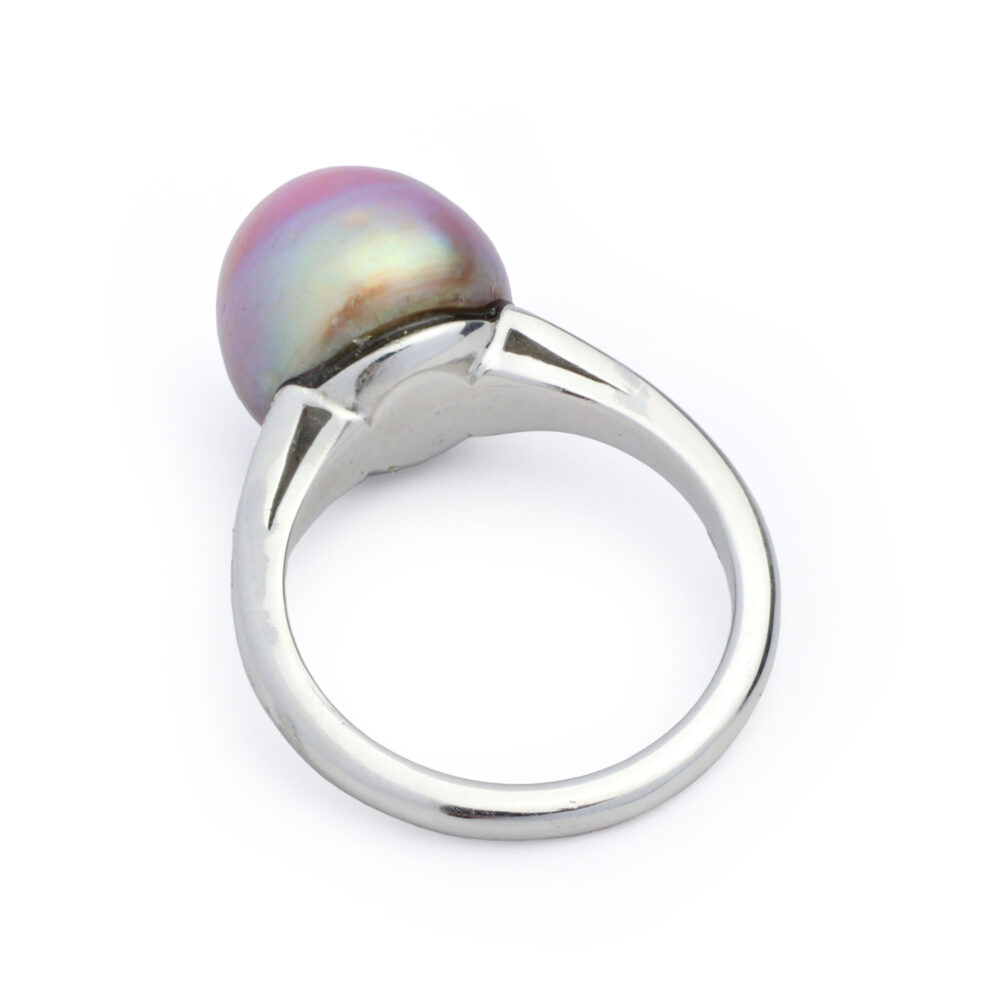 Natural Pearl and Diamond Ring
