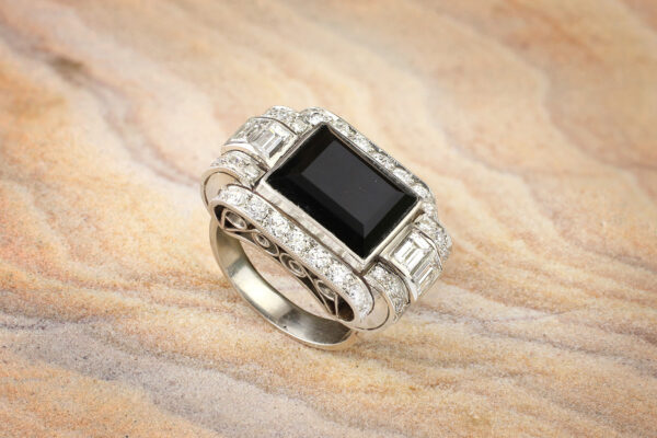 Onyx and Diamond Ring