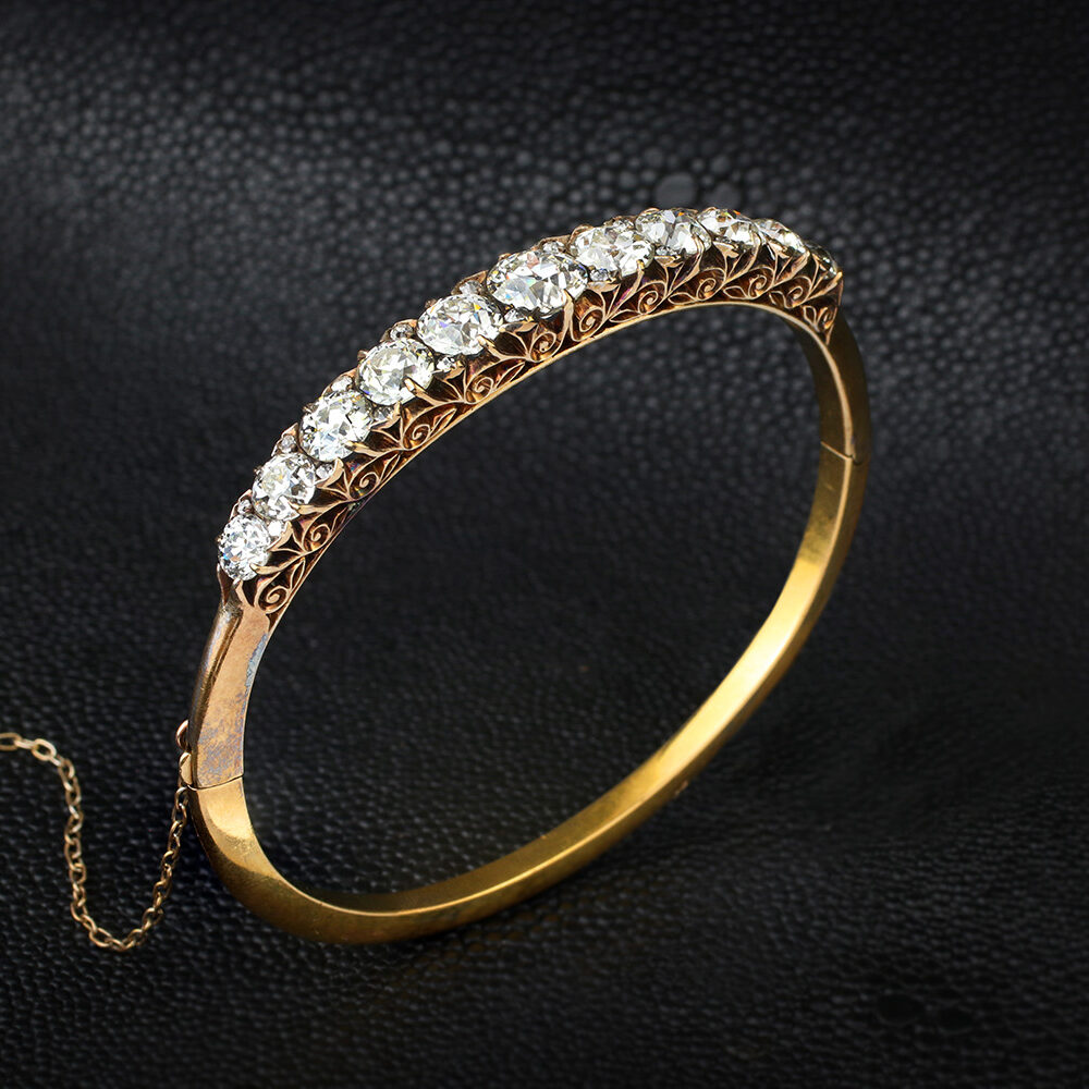 Antique Diamond Set Bangle Bracelet