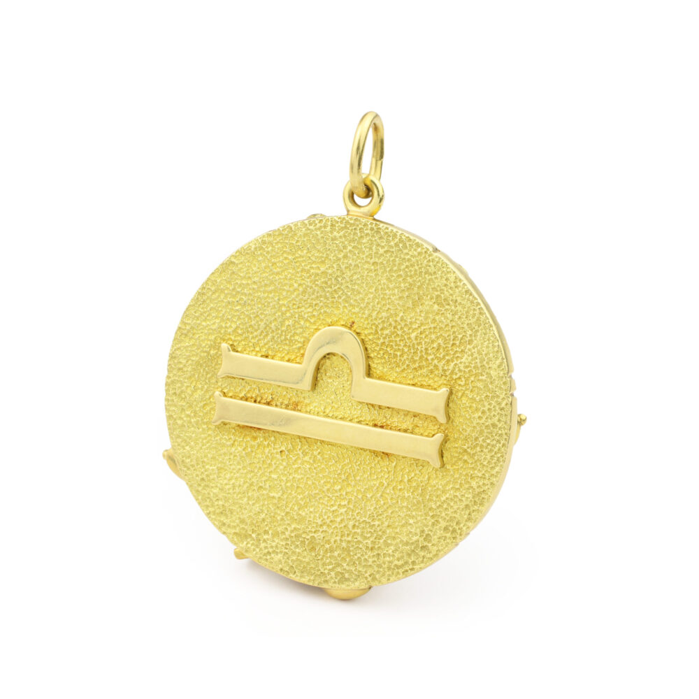 Tiffany & Co. Libra Zodiac Sculpted Gold Jumbo Pendant