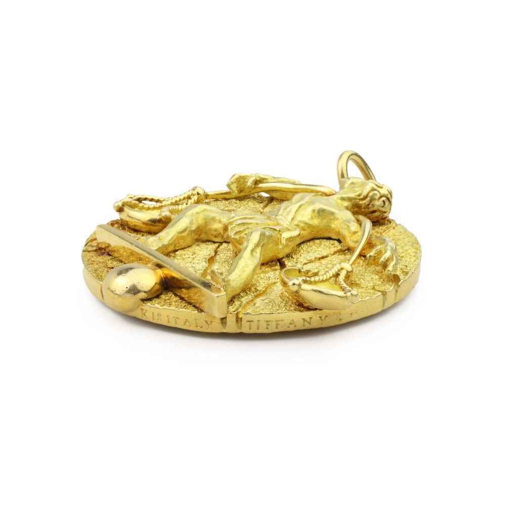 Tiffany & Co. Libra Zodiac Sculpted Gold Jumbo Pendant