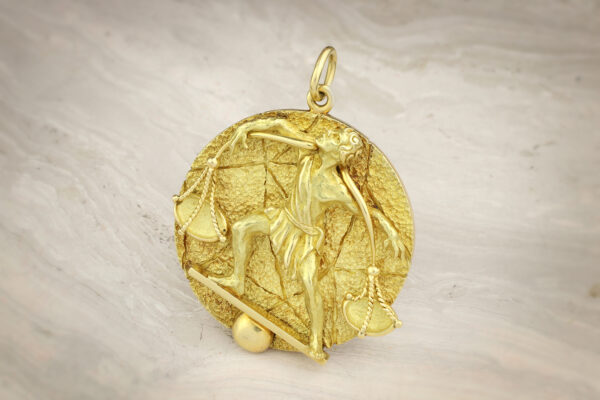 Tiffany & Co. Libra Zodiac Sculpted Gold Jumbo Pendant