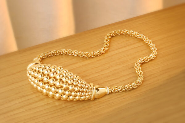 Cartier Diamond, Fancy Link and Beaded Gold Collar Necklace