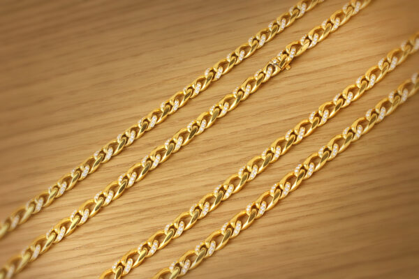 Bulgari Diamond Set Gold Long Chain Necklace