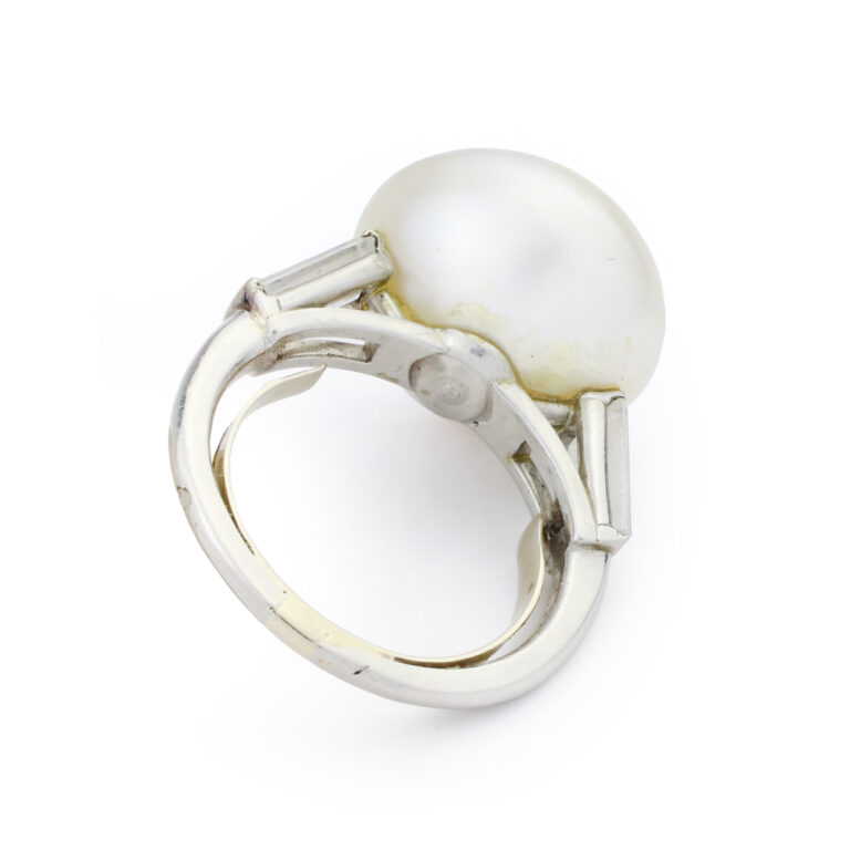 French Natural Pearl and Diamond Ring - FD Gallery