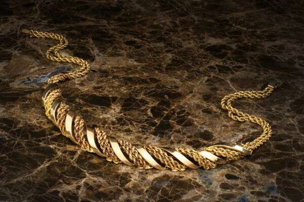 Mid-Century Gold Torque Necklace