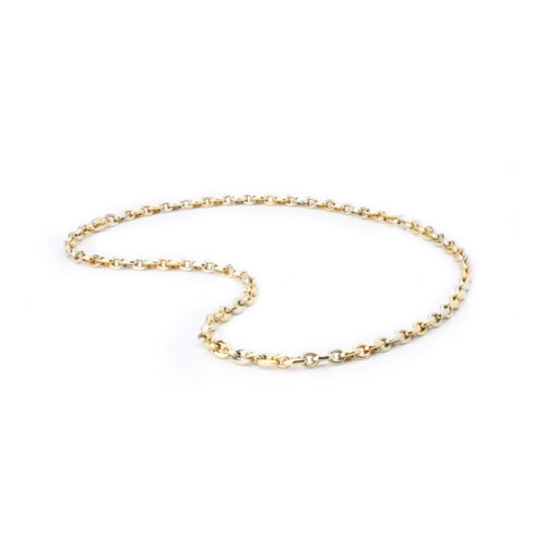 Two Tone Gold Mariner Chain Necklace