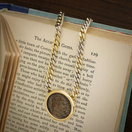 Bulgari 'Monete' Two Tone Gold and Ancient Coin Long Necklace