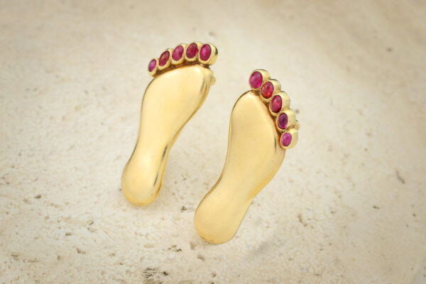 Ruby And Gold Feet Clip Brooches Attributed To Paul Flato