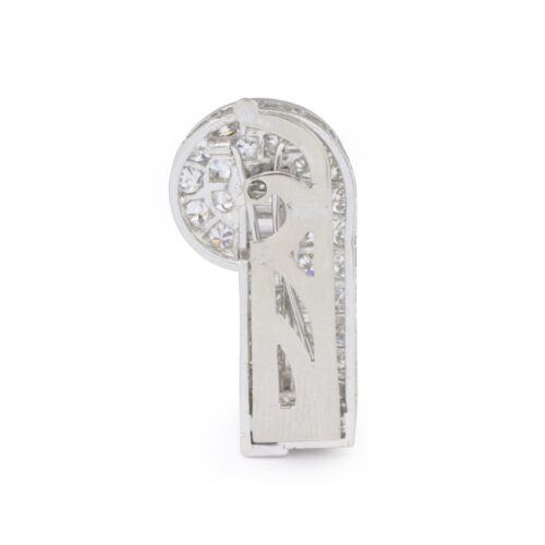 Antique Diamond and Platinum Clip Brooch