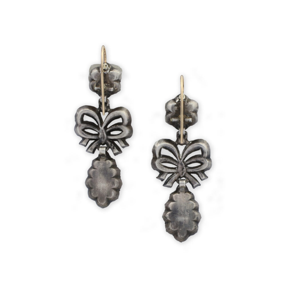 Antique Iberian Paste and Silver Ear Pendants