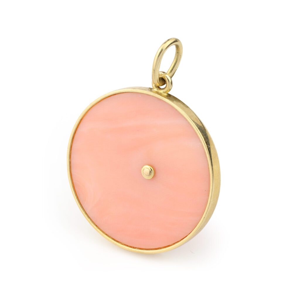 Van Cleef and Arpels Capricorn Zodiac Coral and Gold Pendant