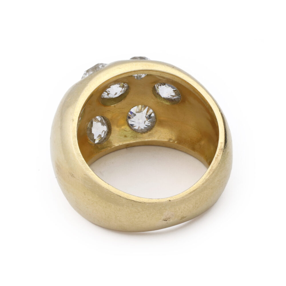 Diamond and Gold Bombé Ring