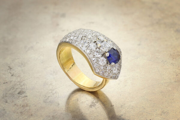 Cartier Sapphire And Diamond Set Ring