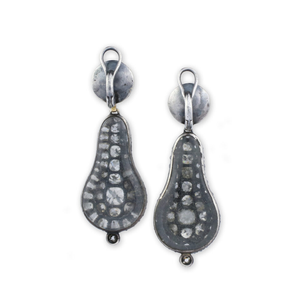 Antique Diamond and Rock Crystal Ear Pendants