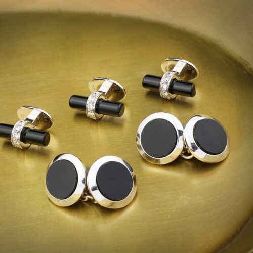 Cartier Onyx and Diamond Dress Set