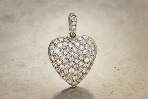 Antique Diamond Set Heart Pendant
